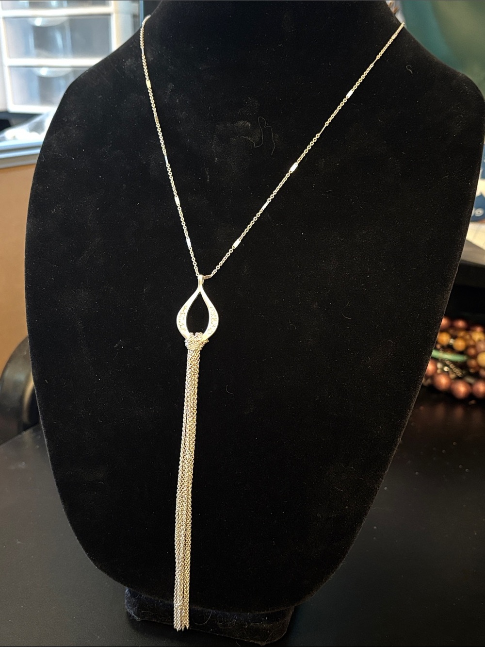 Elegant Silver Tassel Pendant Necklace - Women Jewelry